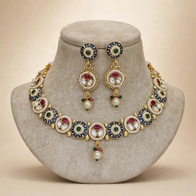 Antique & Kundan Necklace Set