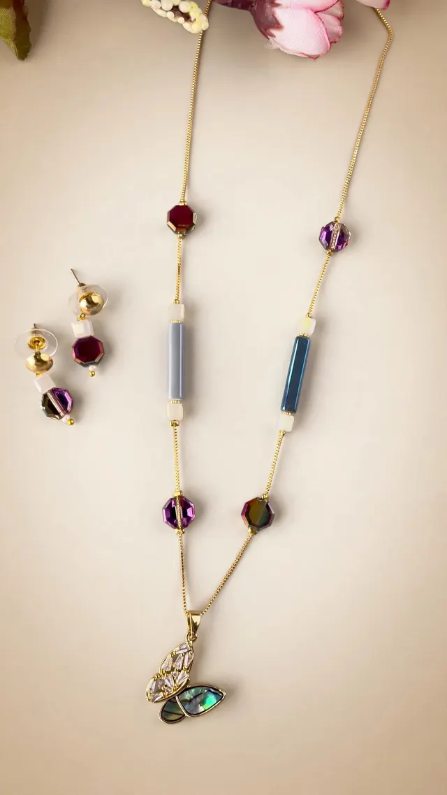 Crystal Mala with Butterfly