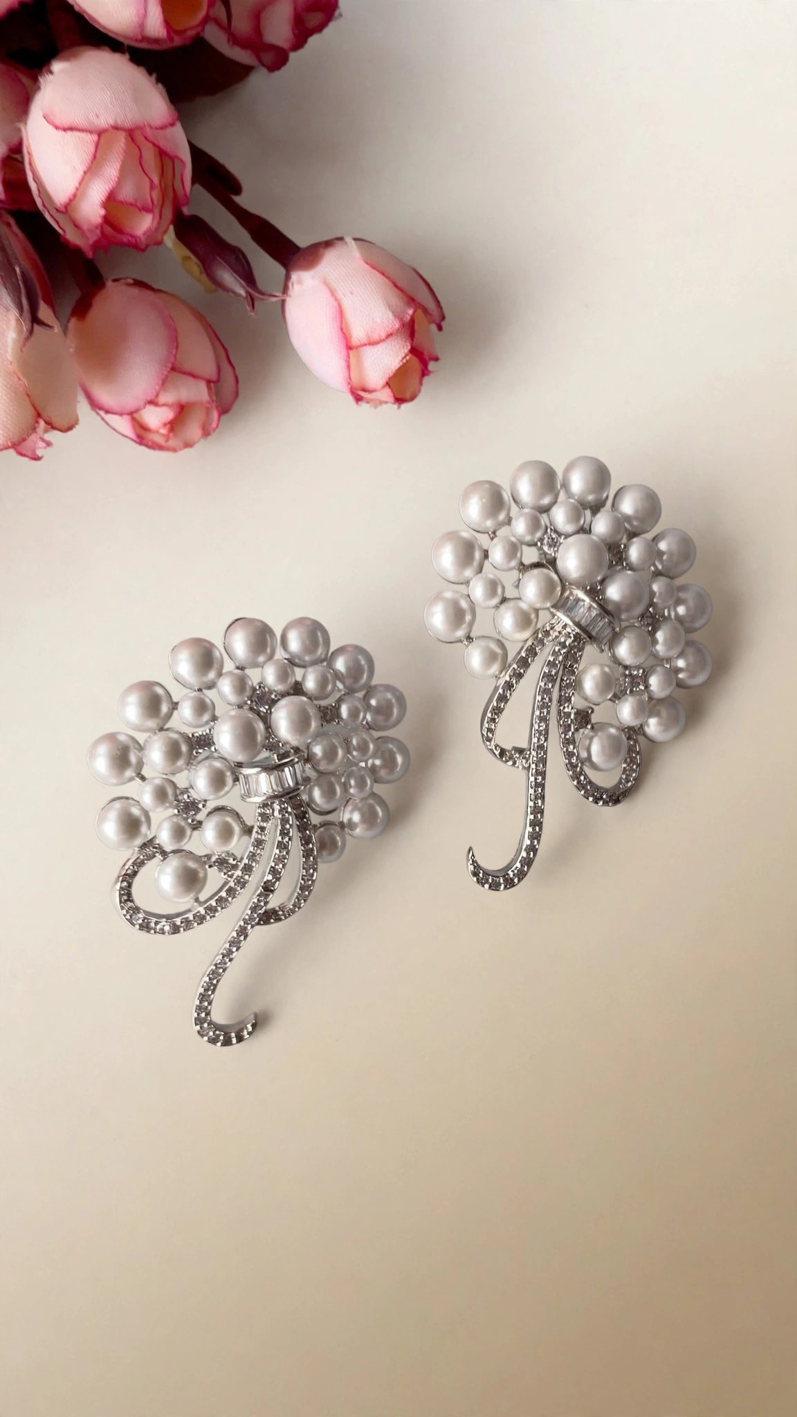 Pearl & Baguette Earrings