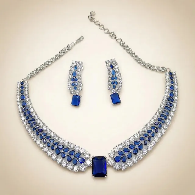 Sapphire Collar Necklace Set